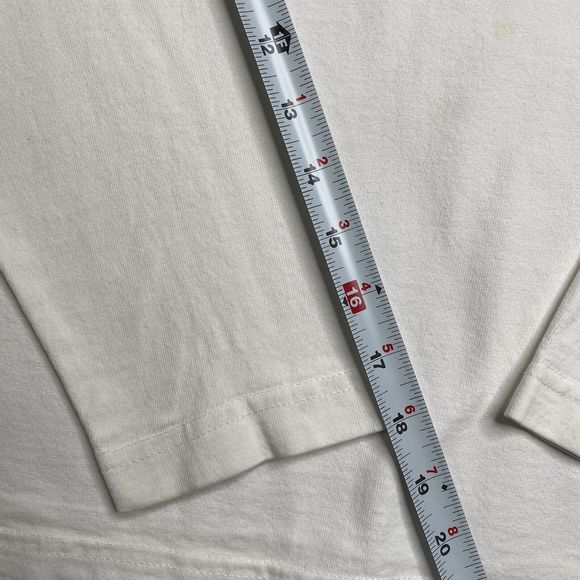 GUESS JEANS USA T-Shirt White Long Sleeve Womens Small Classic Spellout Logo - Picture 8 of 16
